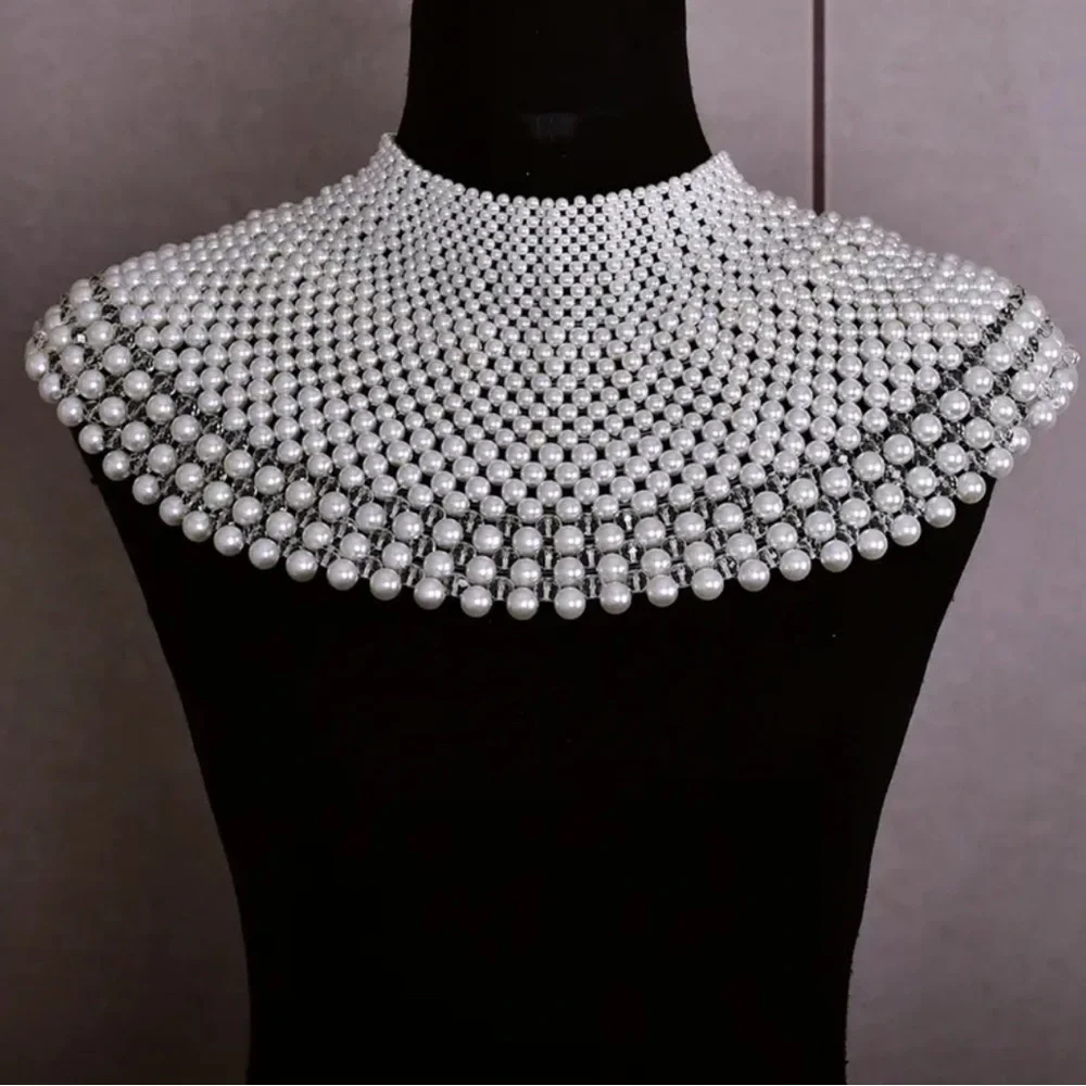 Handmade Pearl Statement Collar - Picture 3 of 10